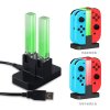 Fargerik LED-ladeholder for 4 Nintendo Switch Joy-Con