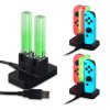 Fargerik LED-ladeholder for 4 Nintendo Switch Joy-Con