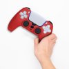 Silikonbeskyttelse for PlayStation 5 -kontroll med stropp rød