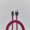 USB-C Kabel 2m Fuzzy Mörklilla